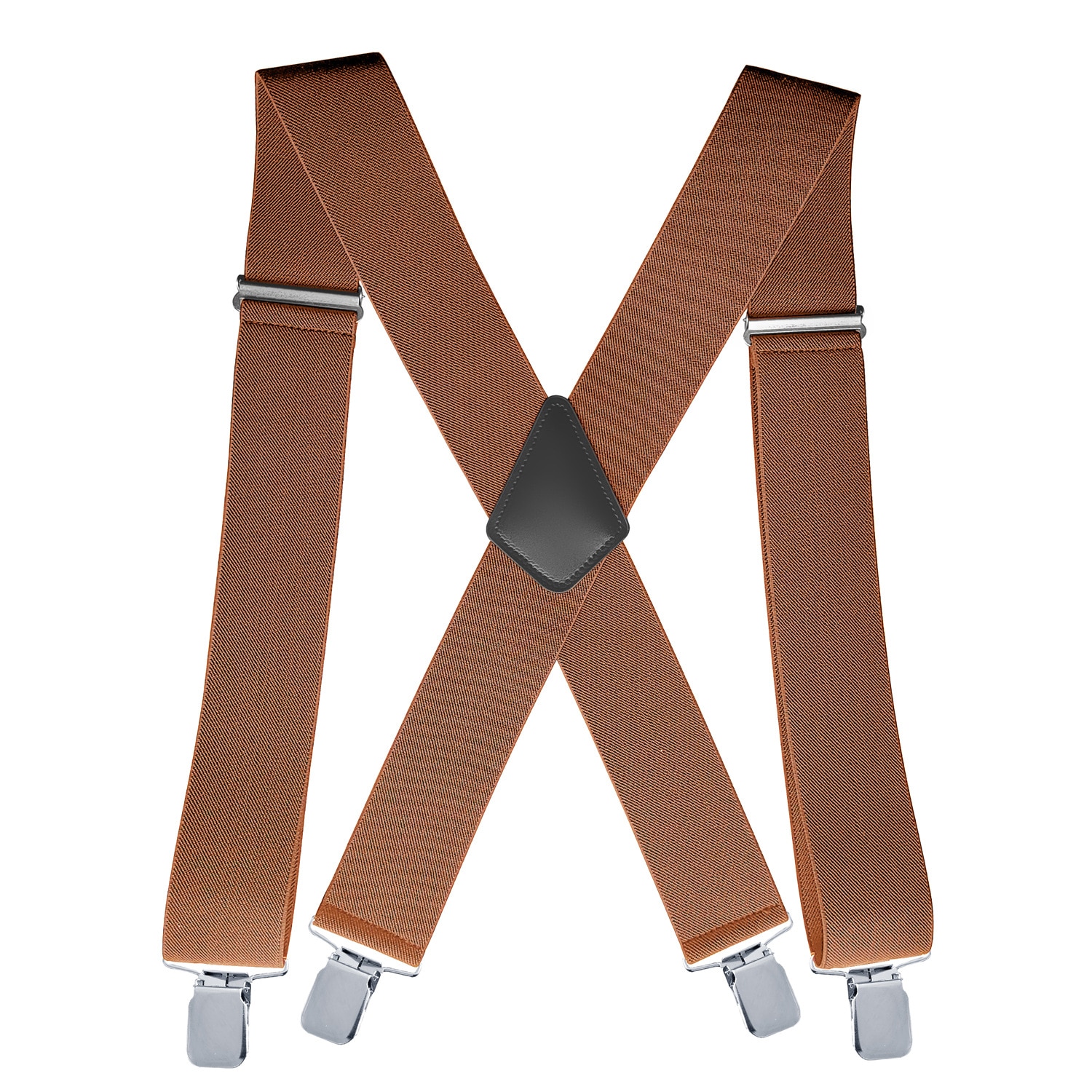 헤비 듀티 남성용 X-백 4 클립 탄성 교정기, 셔츠 스테이 잠금 클램프 바지 멜빵, 조절 가능한 5cm 스트랩 가터 홀더 벨트